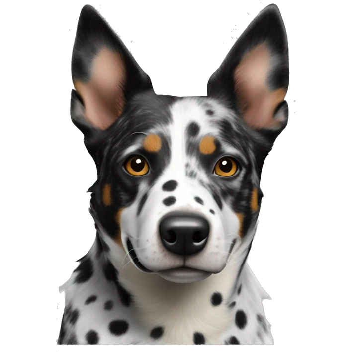 Black and white spotted Australian cattle dog emoji
