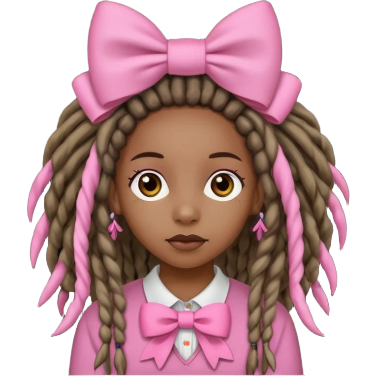 A black girl with dreadlocks and pink bows emoji