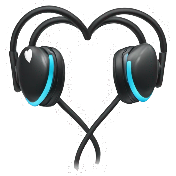 Heart shape using wired sennheiser earphones  emoji