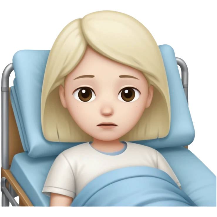 sad person in hospital bed emoji