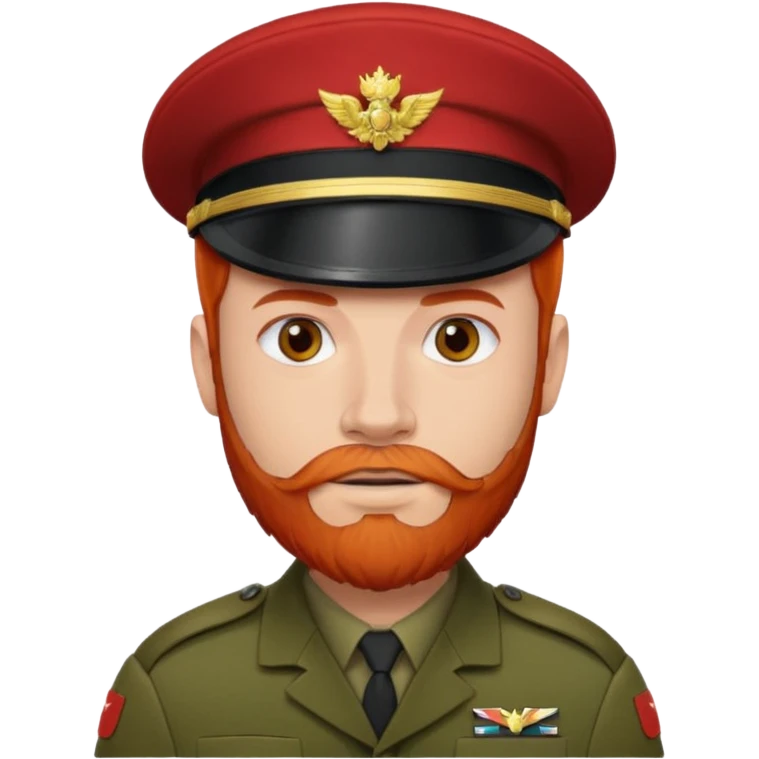 male soldier red hair style and bead emoji