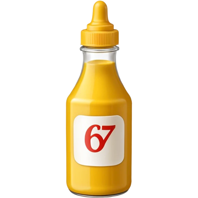 Mustard bottle saying 6-7 emoji