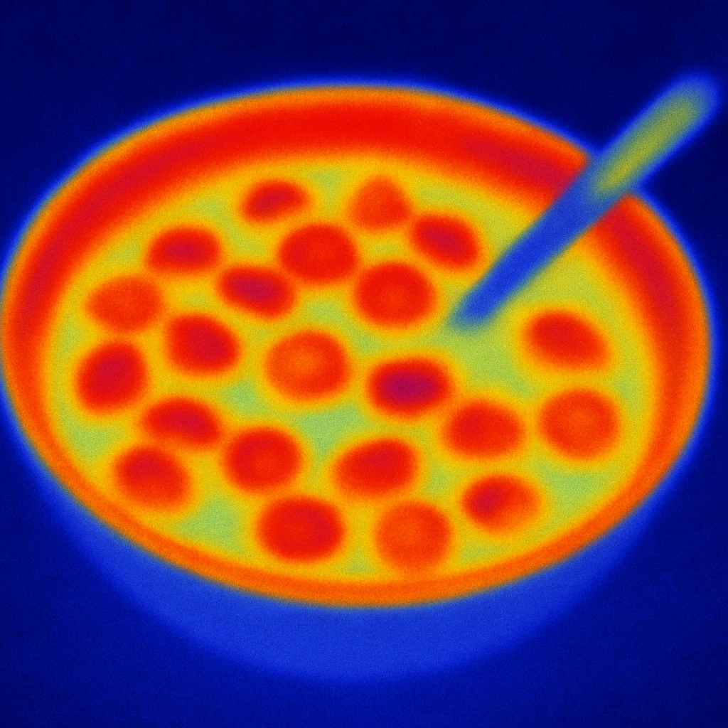 A plate with milk and cereal emoji