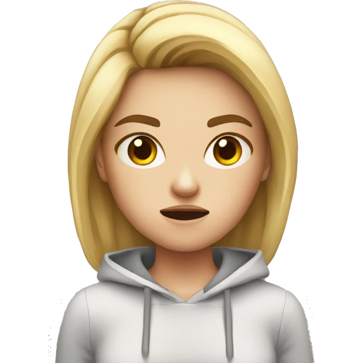 White teen girl that is angry emoji