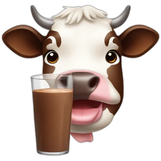 Cow with chocolate milk emoji