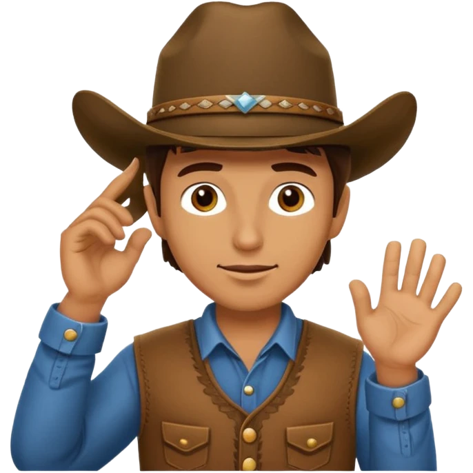 Cowboy tipping his hat. TIPPING HIS HAT emoji