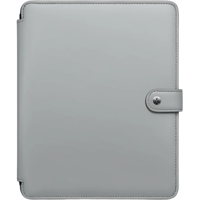 Closed forward facing Light grey trifold iPad cover. Plain no emojis or faces on the cover
 emoji