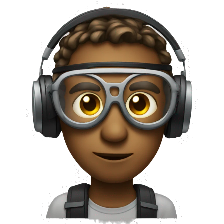 Looking cool emoji with goggles and headphones  emoji