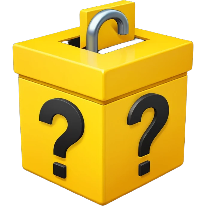 сгенерируй смайл loot box в стили классических смайлов с вопросиком  emoji