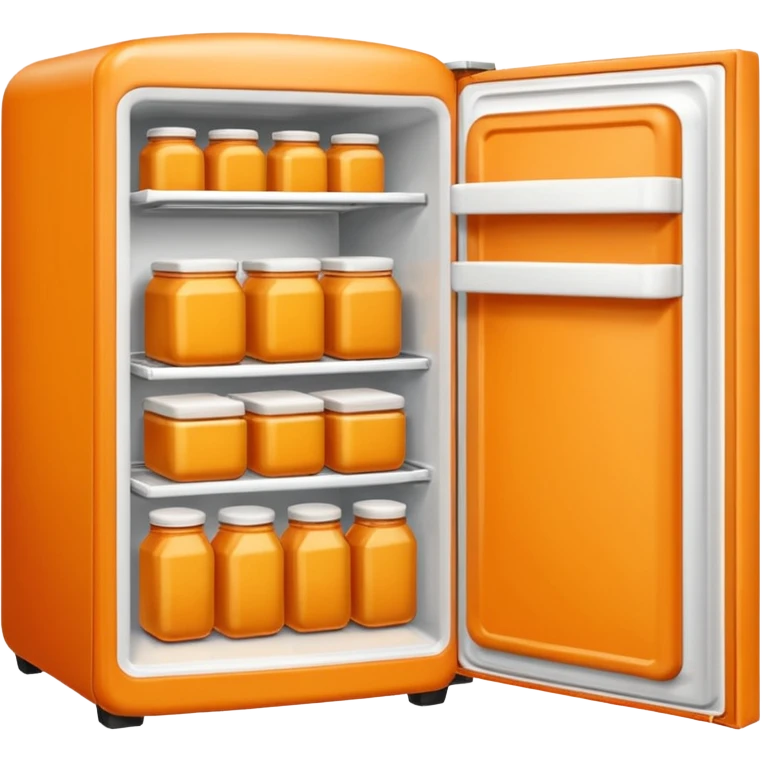 Hi refrigerator ! 
light orange color 
emoji size: 192*192
inside: full of ingridents emoji