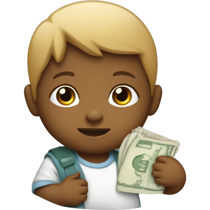 baby holding a pocket ofhuku  emoji
