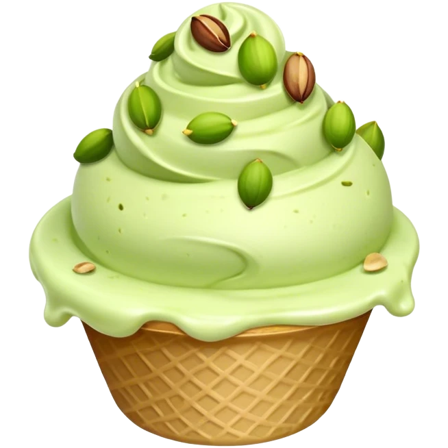 Pistachio ice cream with pistachios emoji