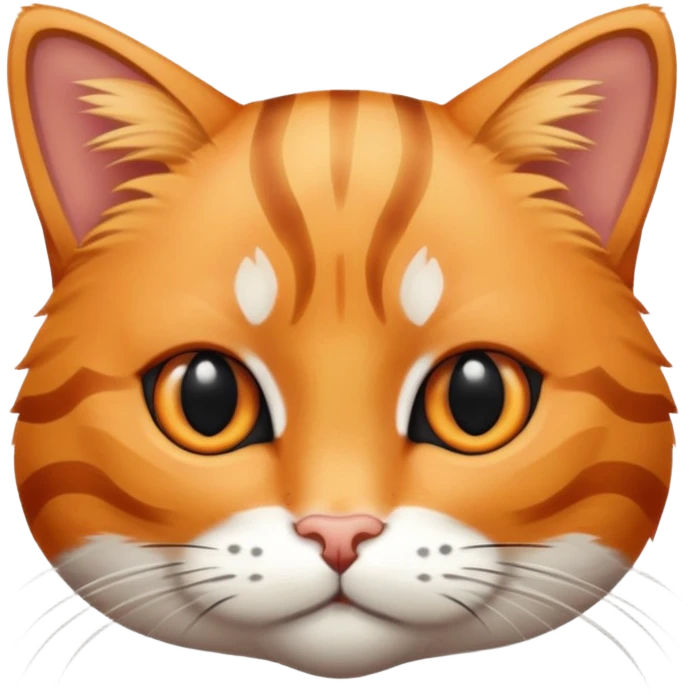 Orange tabby cat with black stripes on the body but not the head. The head is solid orange with no stripes. emoji