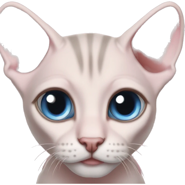 Pink sphinx kitten blue eyes  emoji
