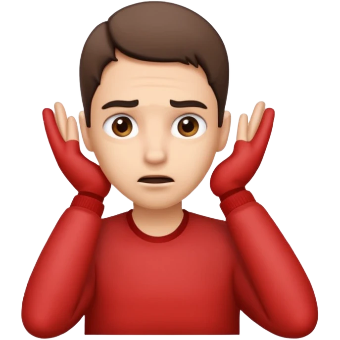 Person leaning forward with one hand behind their ear, eyebrows raised, confused face, as if saying "What? emoji