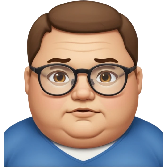 Fat man with glasses emoji