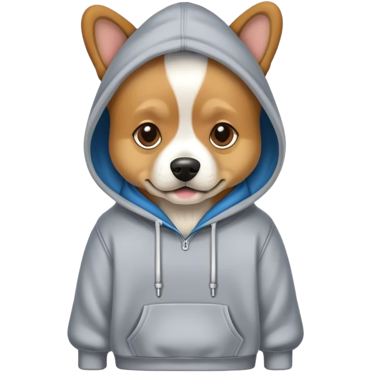Dog wearing hoodie emoji