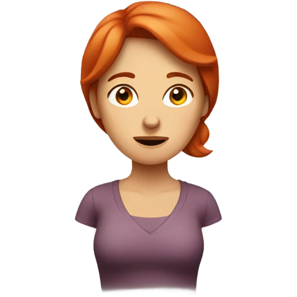 Red headed woman shrugging  emoji