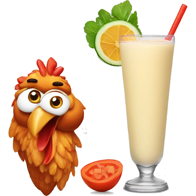 Chicken tikka and lassi emoji