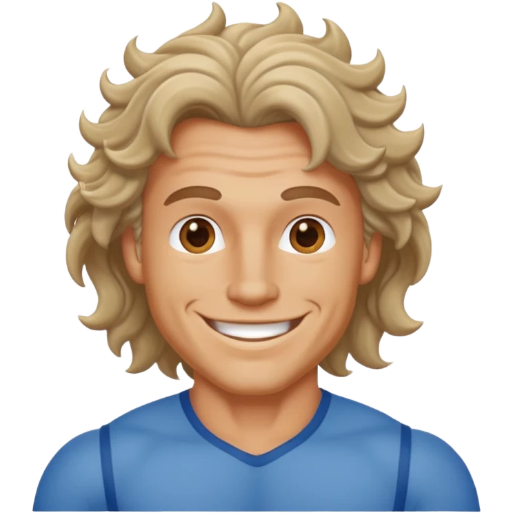 muscular white man with wavy hair emoji
