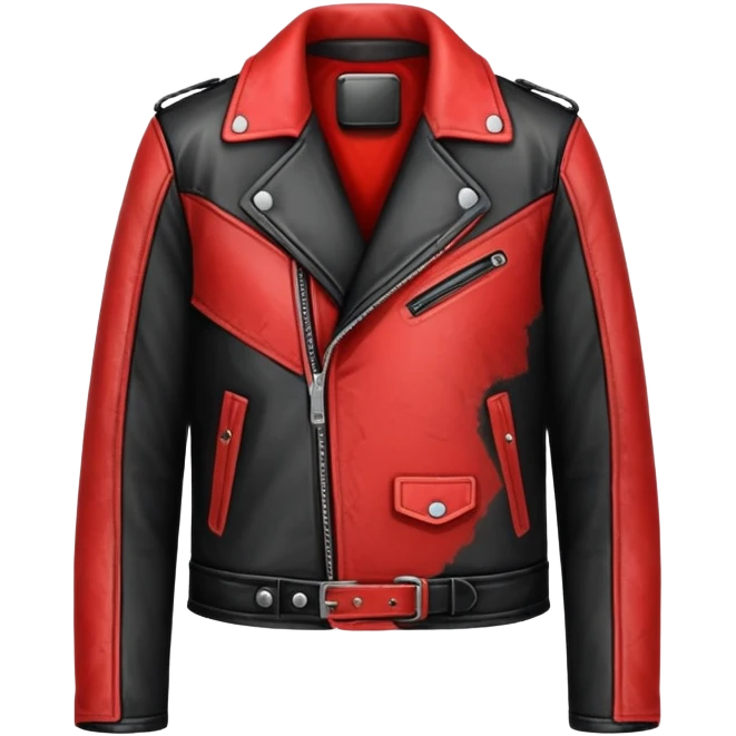 red and black leather jacket emoji