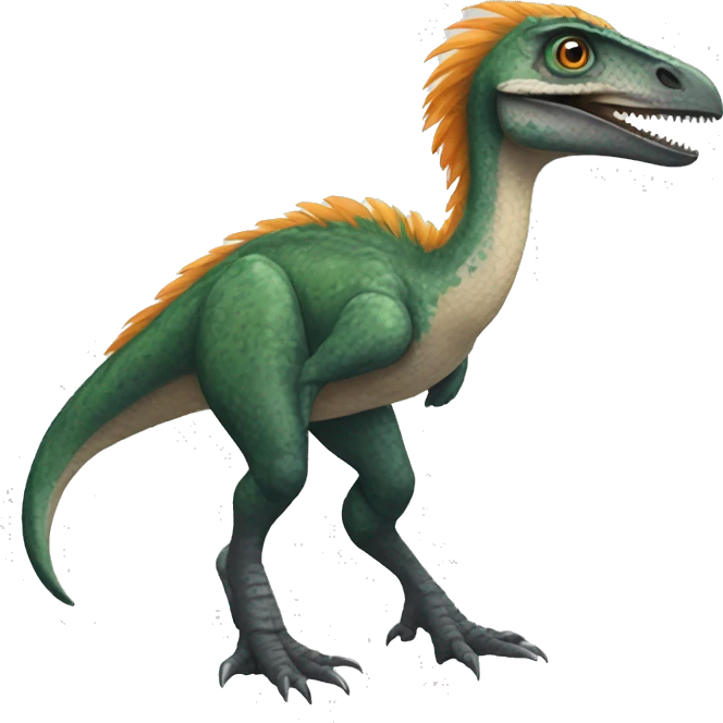 Feathered dinosaur bird velociraptor  emoji
