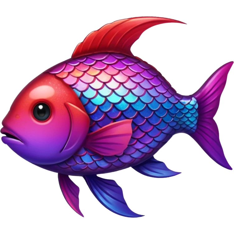 color gradient between red and purple glitter cute happy fish emoji