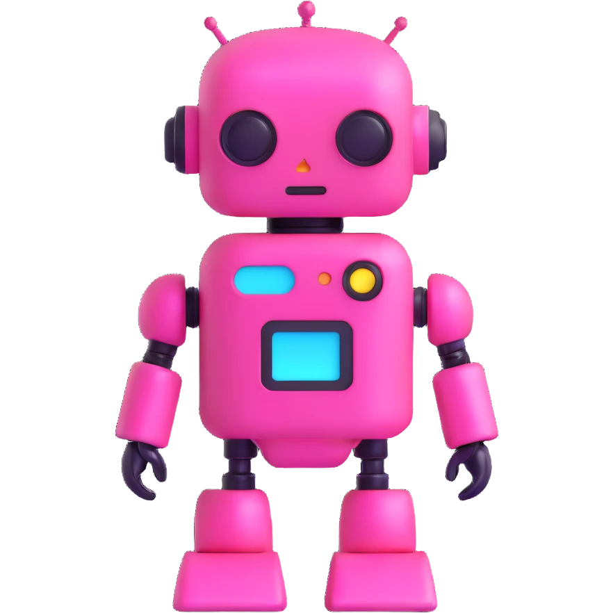 shiny pink robot emoji