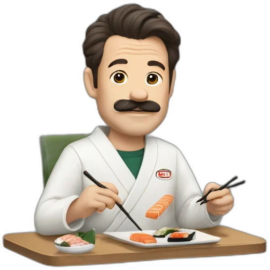 Ted lasso eating sushi emoji
