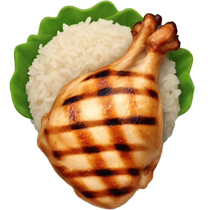 Grilled chicken and rice emoji