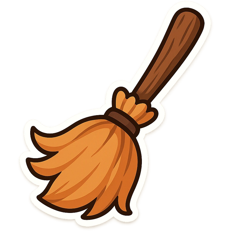 Halloween broomstick. remove background  emoji