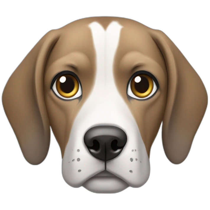 Beagle mixed breed dog with Mastiff, gray coat, gray eyes emoji