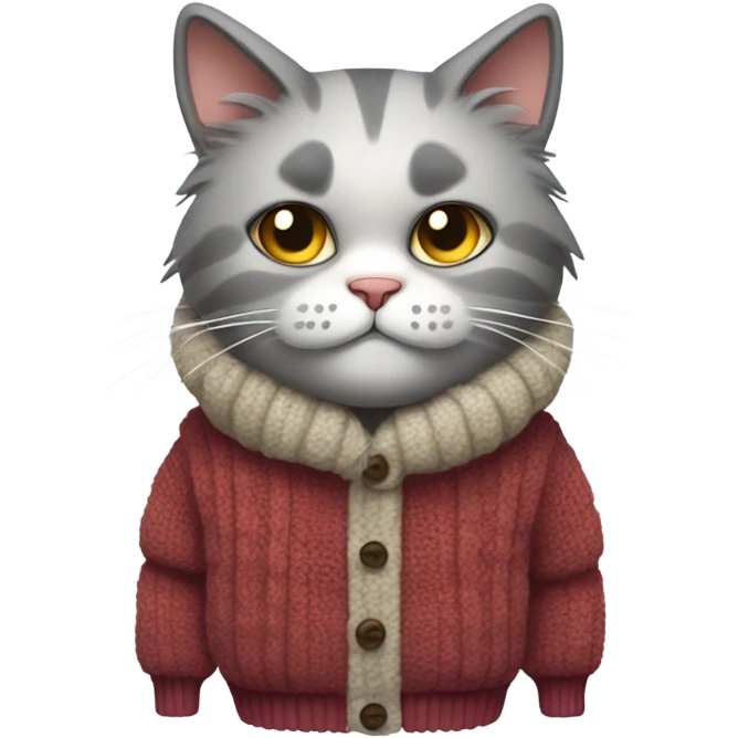 Cat wearing multiple sweaters and still feeling cold emoji
