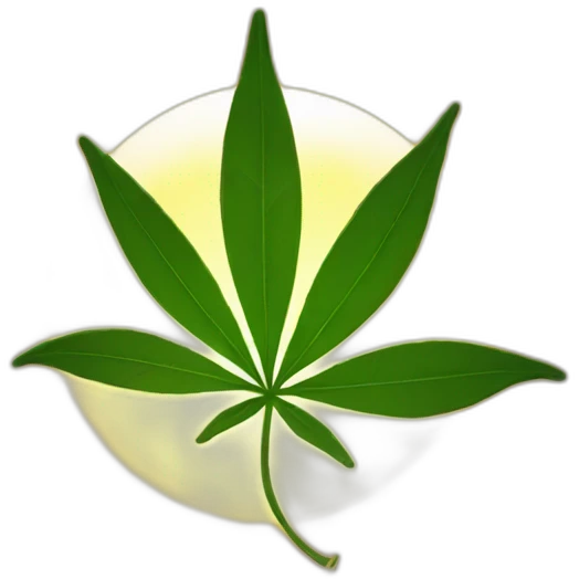 weed leaf in front of the sun emoji