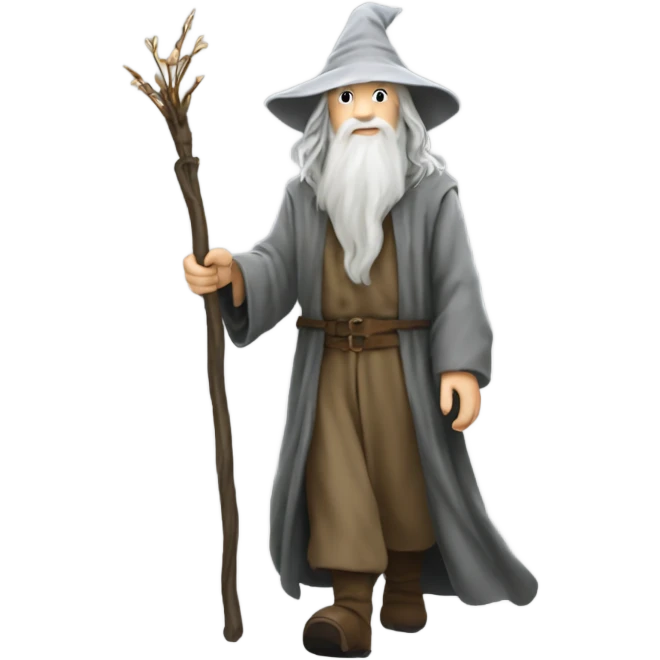 Gandalf walking with a staff of frodos  emoji