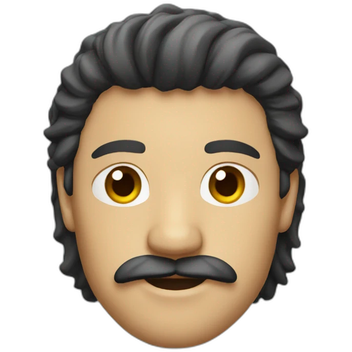 man with mustache and mullet emoji