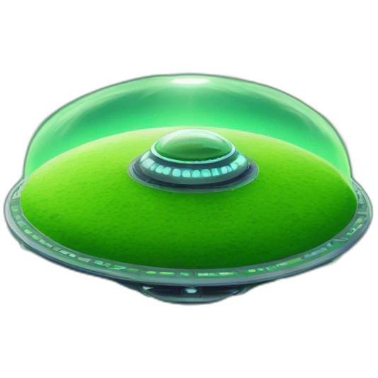 ufo landing on green jungle earth emoji