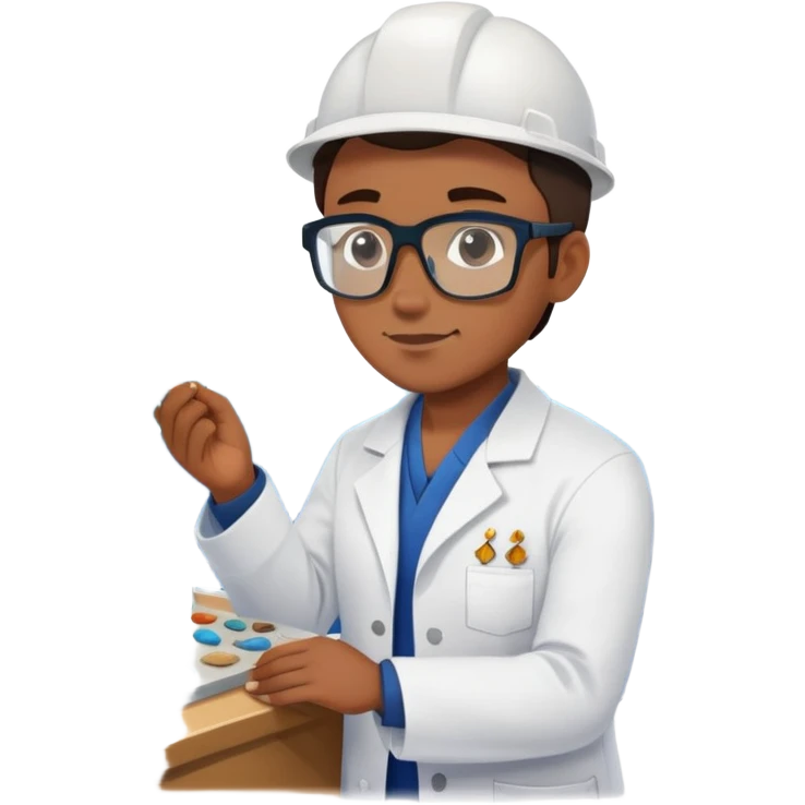 Marine geologist examining rock samples on deck of research vessel emoji