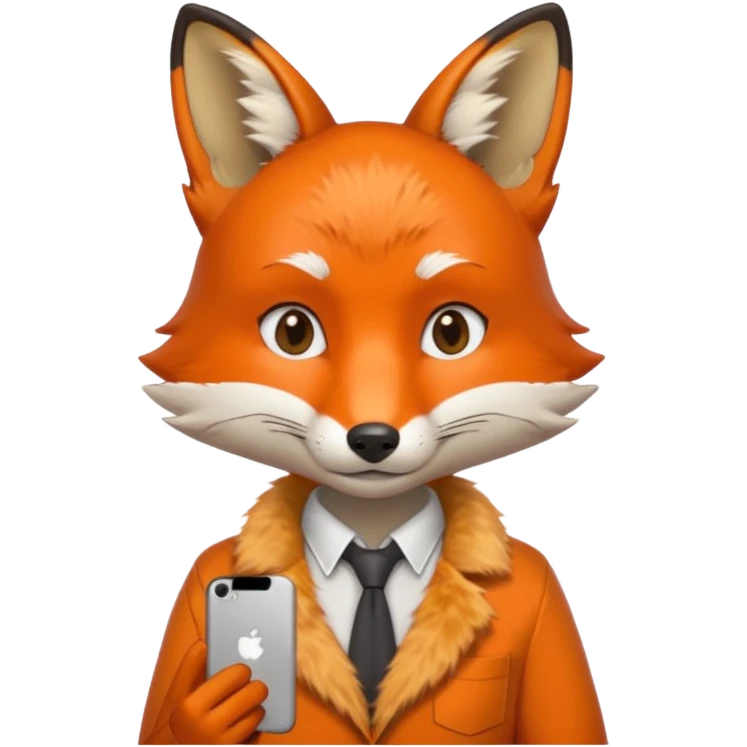 fox waist up in a shirt, iPhone emoji style emoji
