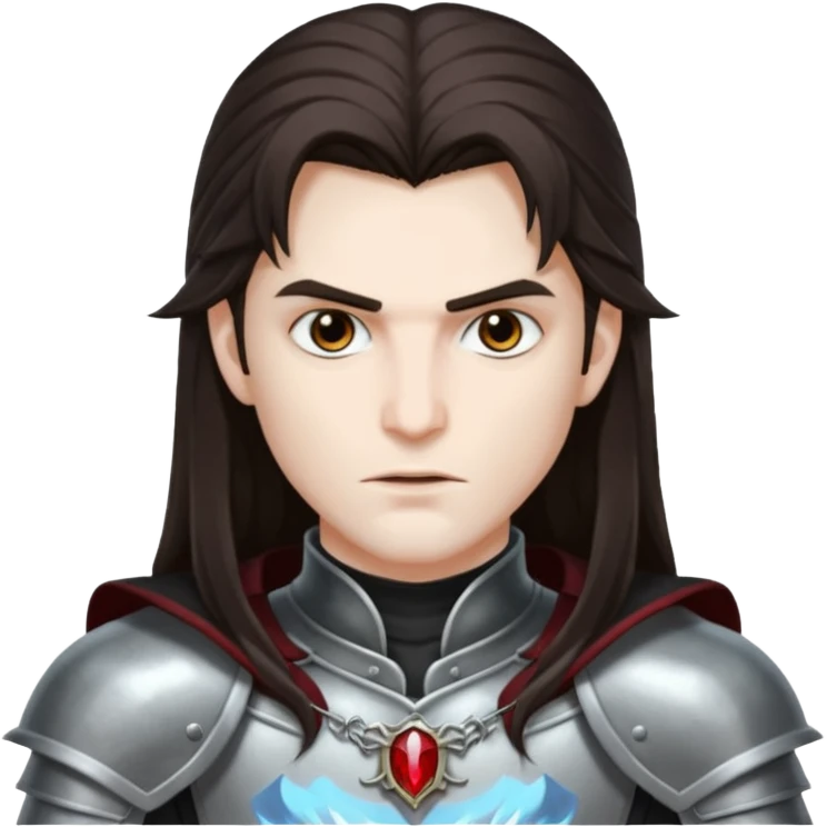 Vampire Hunter D with dark brown long hair emoji