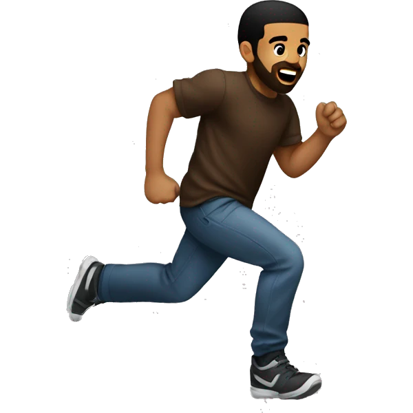Drake running after kid emoji