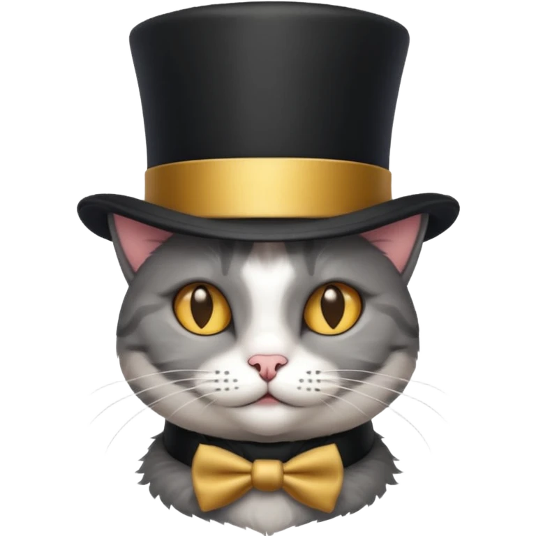 cat wearing a tophat emoji