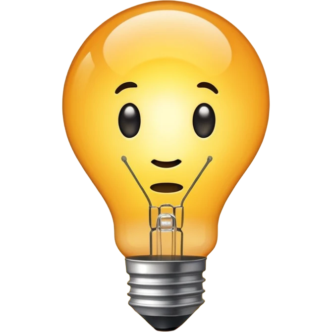 a glowing lightbulb where you can't see the inside of the lightbulb emoji