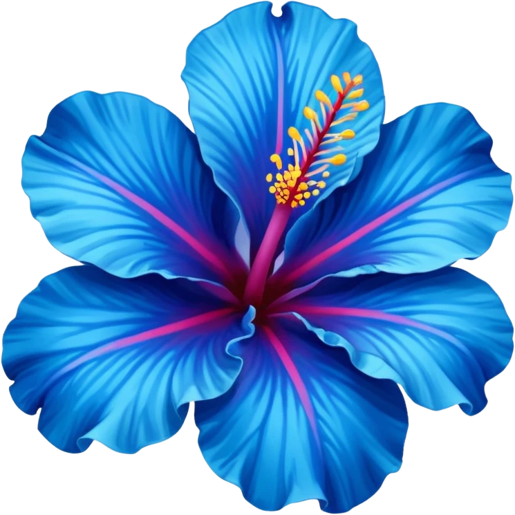 Blue hibiscus emoji