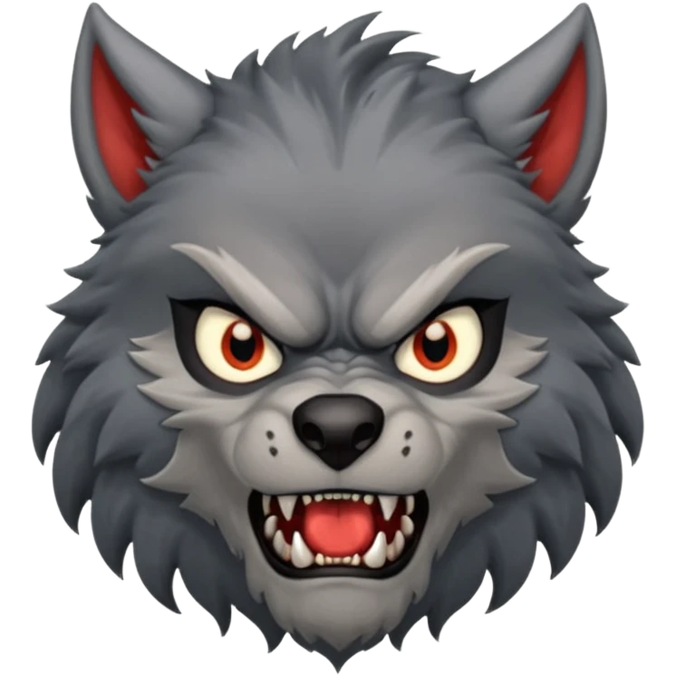 Create an emoji of Werewolf half bodied till waist sharp nails emoji