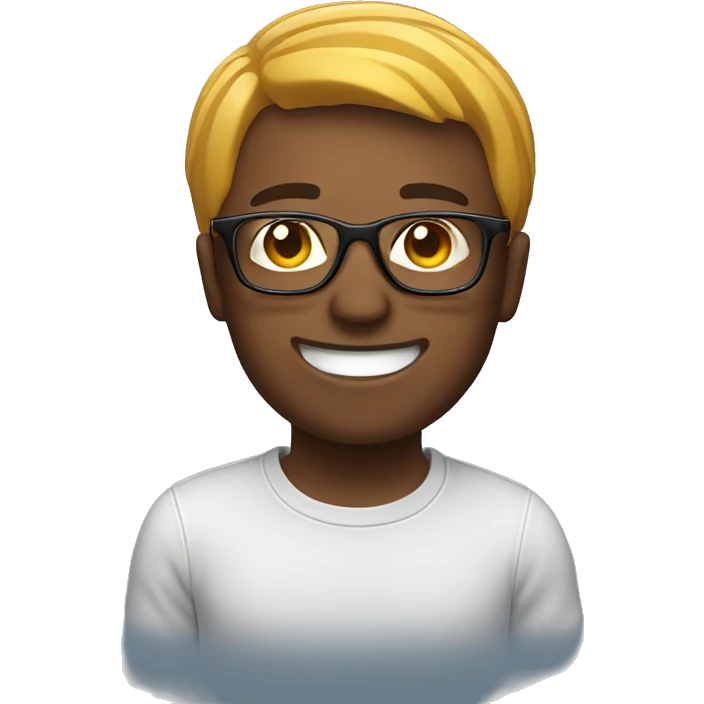 Guy with glasses playing with hot wheels emoji
