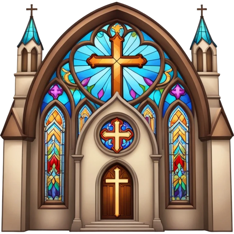 Church with cross and stained glass windows emoji