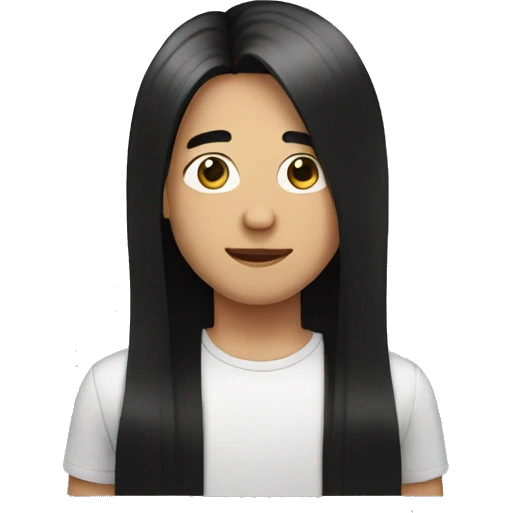 boy with long black straight hair emoji