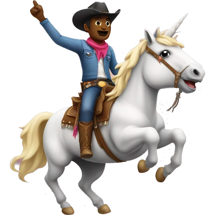 A cowboy riding a unicorn  emoji