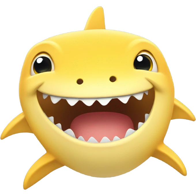 Cute smiling yellow shark emoji